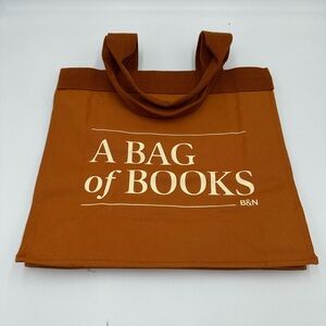 A Bag of Books Tote, 100% Cotton Rust Canvas  NWOT